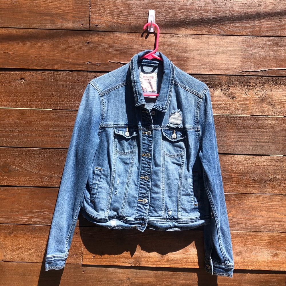 distressed denim jacket